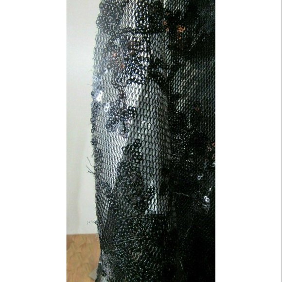 ELIZA J Sequin Lace Mesh High Low Trumpet Bodycon Dress, Black, Womens Size 12 - Picture 8 of 8